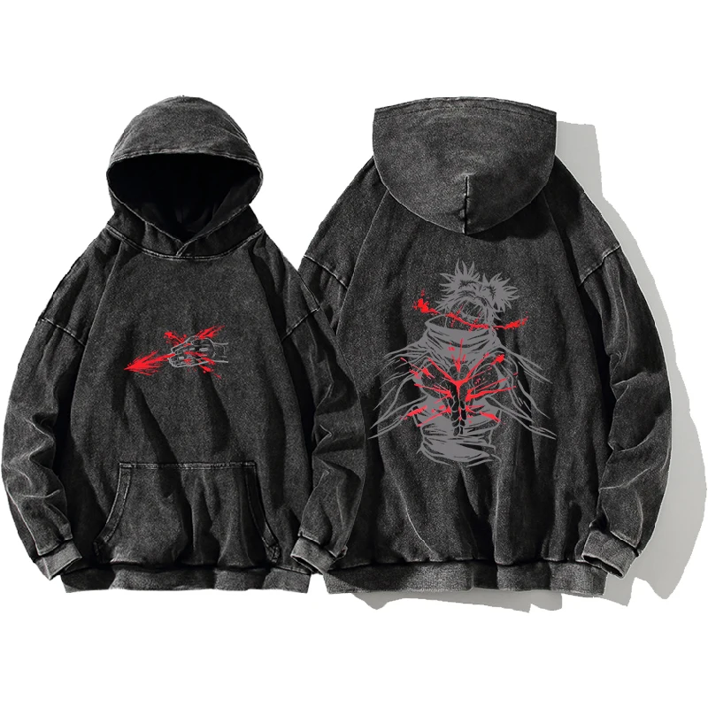 Choso Jujutsu Kaisen Anime Graphic Hooded Men Women Vintage Hoodies Washed Cotton Sweatshirt Harajuku Streetwear Male Pullover