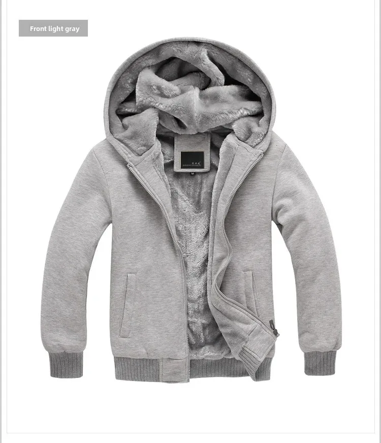 Fashion Men's Jackets Winter Hooded Coats Male Warm Sweatshirts Fleece Hoodie Slim Student Hoodies Outerwear 2026 Men's Clothing