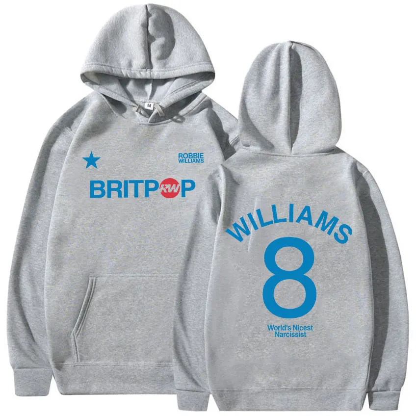 Robbie Williams Britprwp 8 Tour 2025 Print Hoodie Men's Hip Hop Fleece Pullover Sweatshirt Casual Long Sleeve Oversized Hoodies