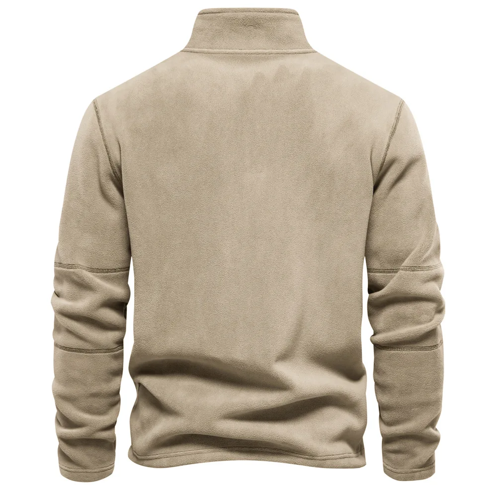 Men's autumn and winter fashion new item stand up collar half zipper long sleeved sweatshirt trend versatile men's fleece top