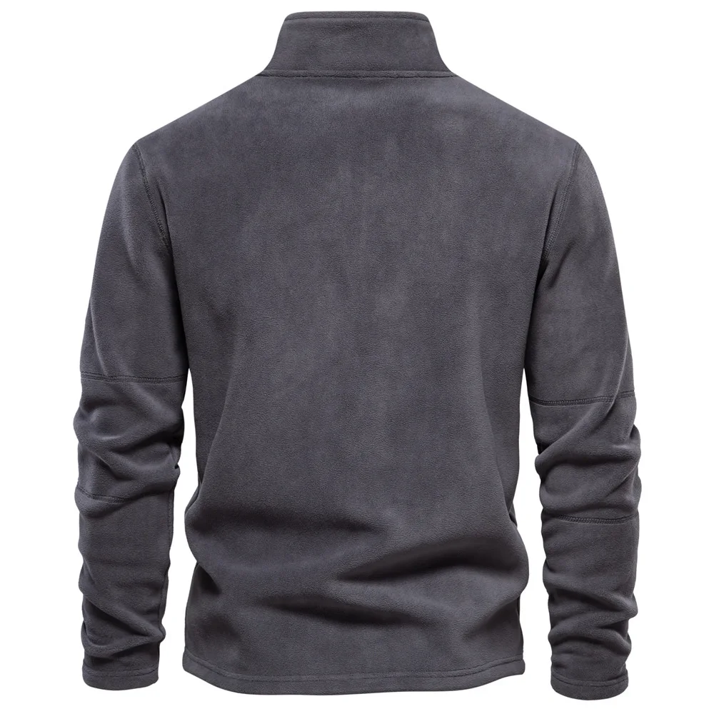Men's autumn and winter fashion new item stand up collar half zipper long sleeved sweatshirt trend versatile men's fleece top