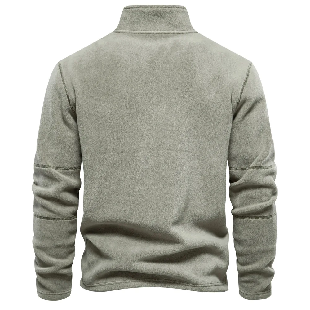 Men's autumn and winter fashion new item stand up collar half zipper long sleeved sweatshirt trend versatile men's fleece top