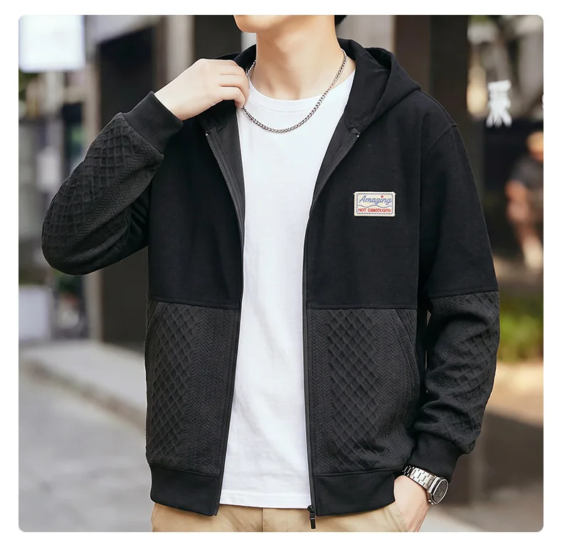 Zippered Hoodie Men Plus Size 12XL 10XL Spring Autumn Hoodie Jacket Male Big Size 12XL
