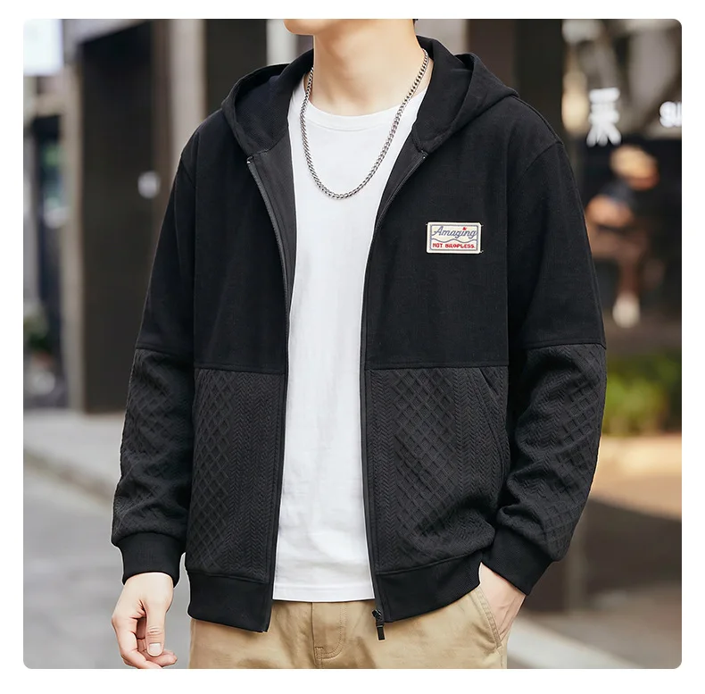 Zippered Hoodie Men Plus Size 12XL 10XL Spring Autumn Hoodie Jacket Male Big Size 12XL