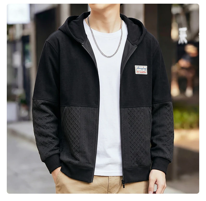 Zippered Hoodie Men Plus Size 12XL 10XL Spring Autumn Hoodie Jacket Male Big Size 12XL