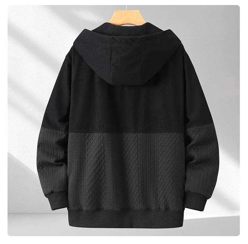 Zippered Hoodie Men Plus Size 12XL 10XL Spring Autumn Hoodie Jacket Male Big Size 12XL