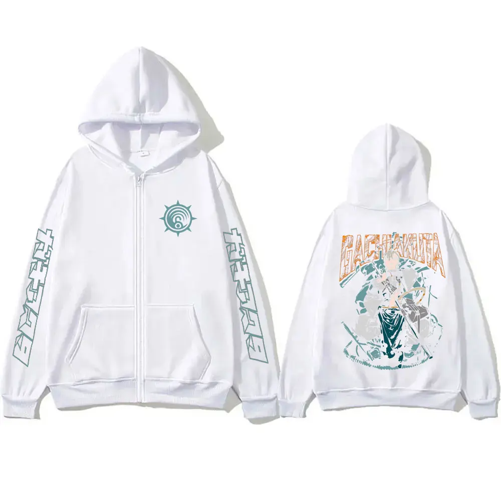 Anime Gachiakuta Zanka Merch Zipper Hoodie Men Fashion Cosplay Oversized Zip Up Jacket Unisex Fleece Cotton Zip Up Sweatshirts