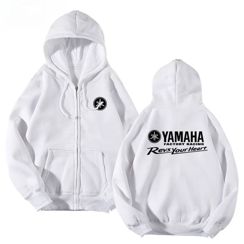 Yamaha Motorcycle Racing Printed Autumn New Zipper Shirt Men's and Women's Universal Full Zipper Warm Hoodie Sportswear