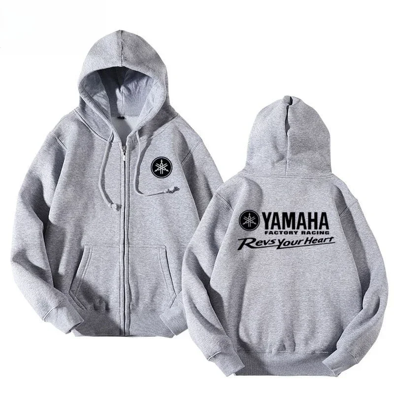 Yamaha Motorcycle Racing Printed Autumn New Zipper Shirt Men's and Women's Universal Full Zipper Warm Hoodie Sportswear