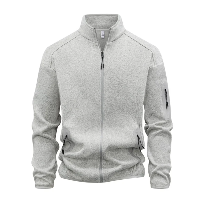 Spring Autumn Men's Fashion Hoodies Outwear Long Sleeve Stand Collar Cardigan Coat Hoodie Male Casual Sports Zipper Jacket Man