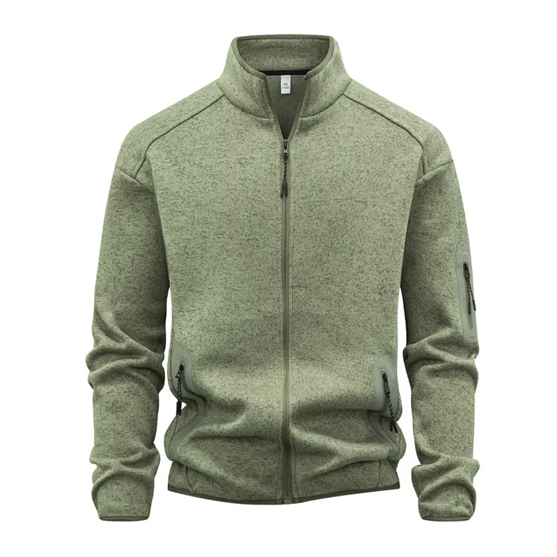 Spring Autumn Men's Fashion Hoodies Outwear Long Sleeve Stand Collar Cardigan Coat Hoodie Male Casual Sports Zipper Jacket Man
