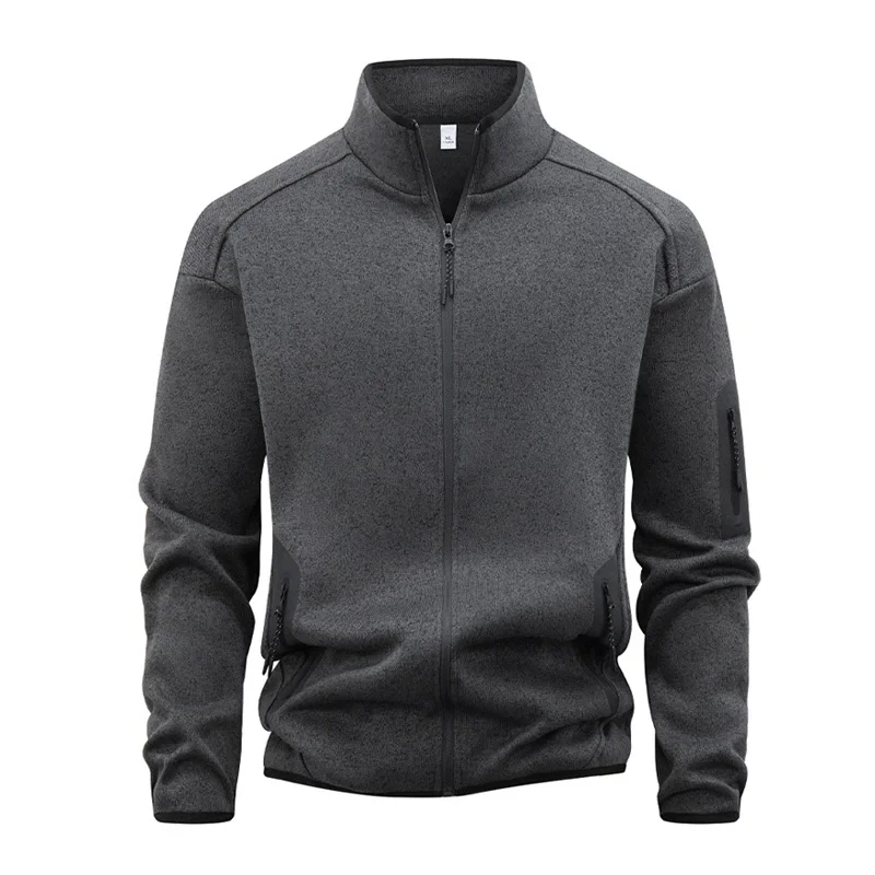 Spring Autumn Men's Fashion Hoodies Outwear Long Sleeve Stand Collar Cardigan Coat Hoodie Male Casual Sports Zipper Jacket Man