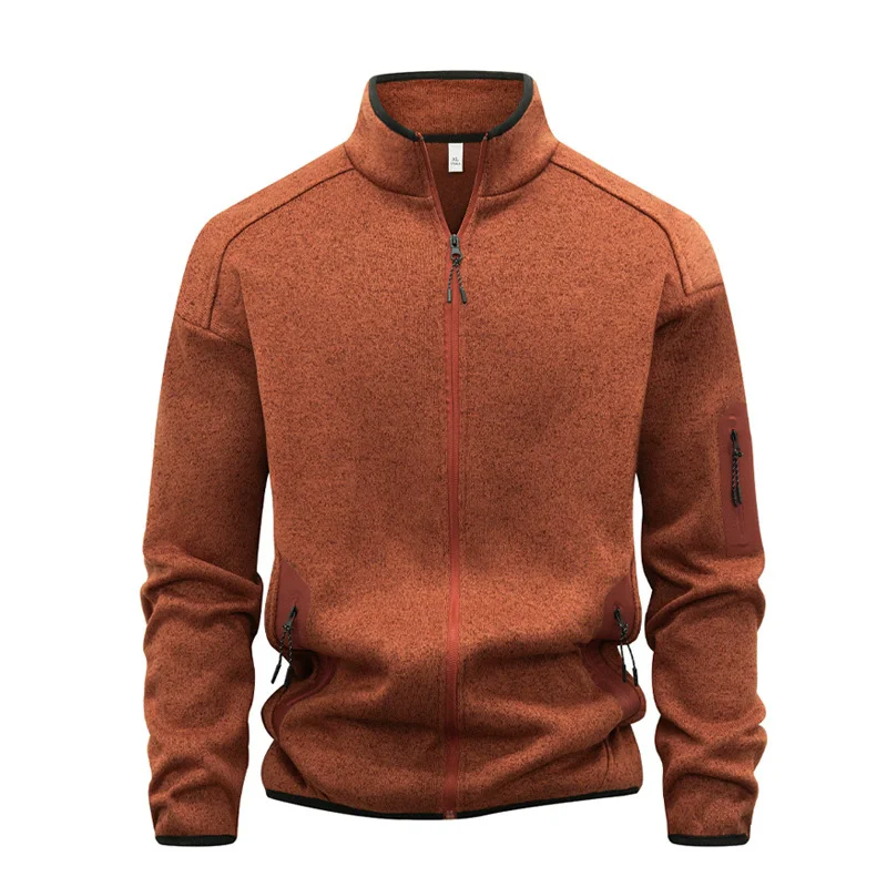Spring Autumn Men's Fashion Hoodies Outwear Long Sleeve Stand Collar Cardigan Coat Hoodie Male Casual Sports Zipper Jacket Man