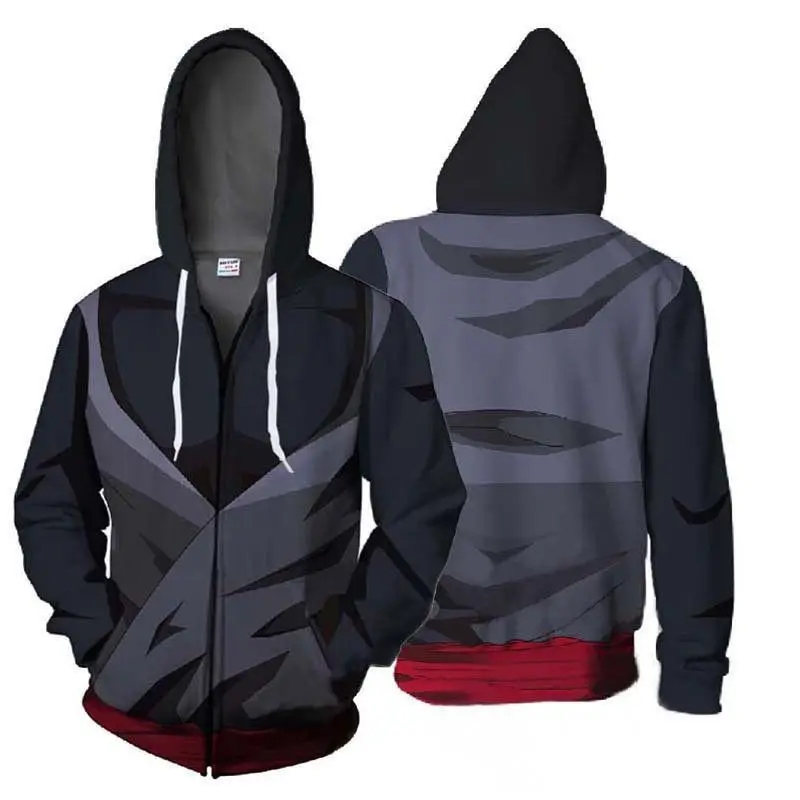 Dragon Ball Z Goku Anime 3D Print Hoodie, Unisex Pullover Zip Up Sweatshirt Cosplay Costume for Teens, Cool Graphic Streetwear