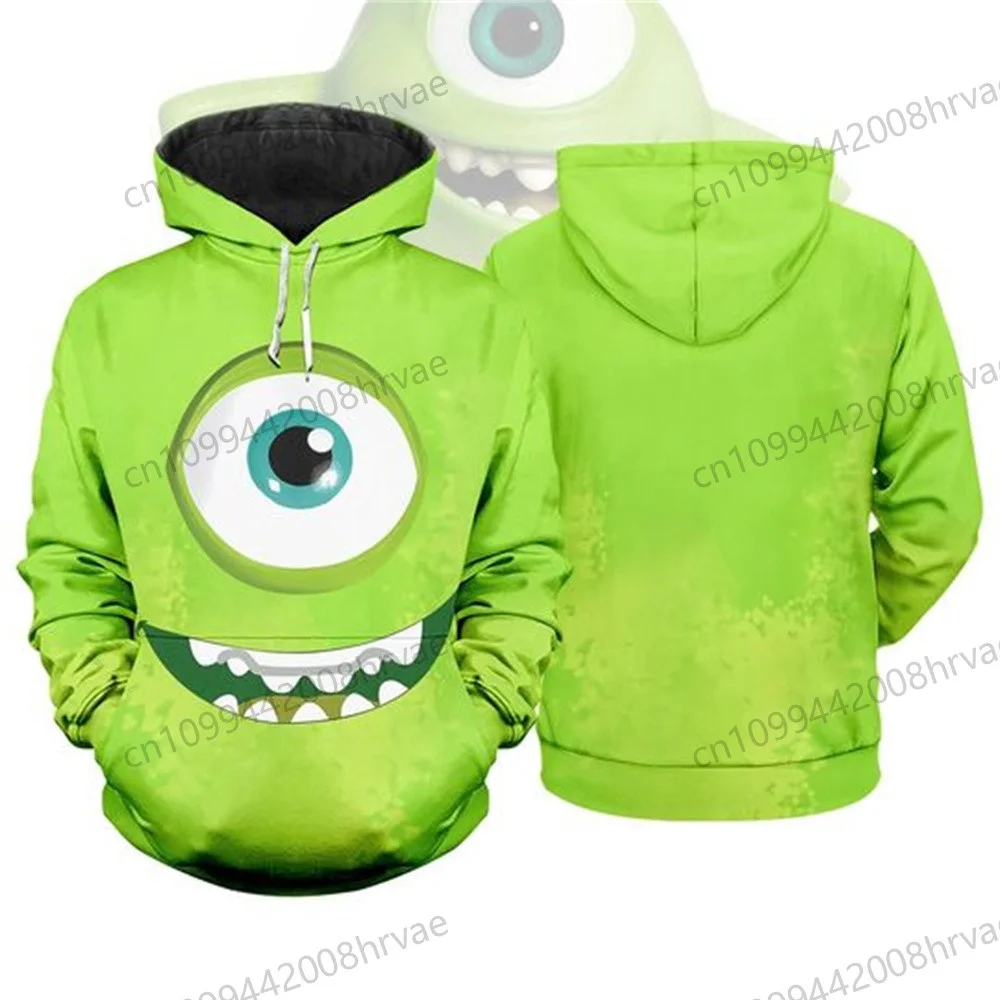 Monsters, Inc. costume shirts, James P. Sullivan cosplay hoodies, 3D Halloween sweatshirts for men and women, and character tops