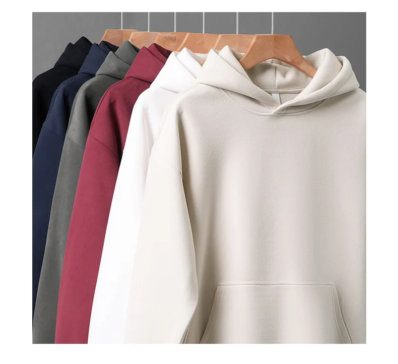 DUKEEN 450G Heavyweight Men's Hoodies 2025 Spring and Autumn Basic Solid Color Sport Hooded Jacket High Quality Men's Clothing