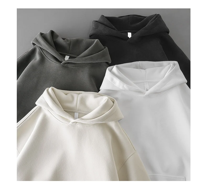 DUKEEN 450G Heavyweight Men's Hoodies 2025 Spring and Autumn Basic Solid Color Sport Hooded Jacket High Quality Men's Clothing