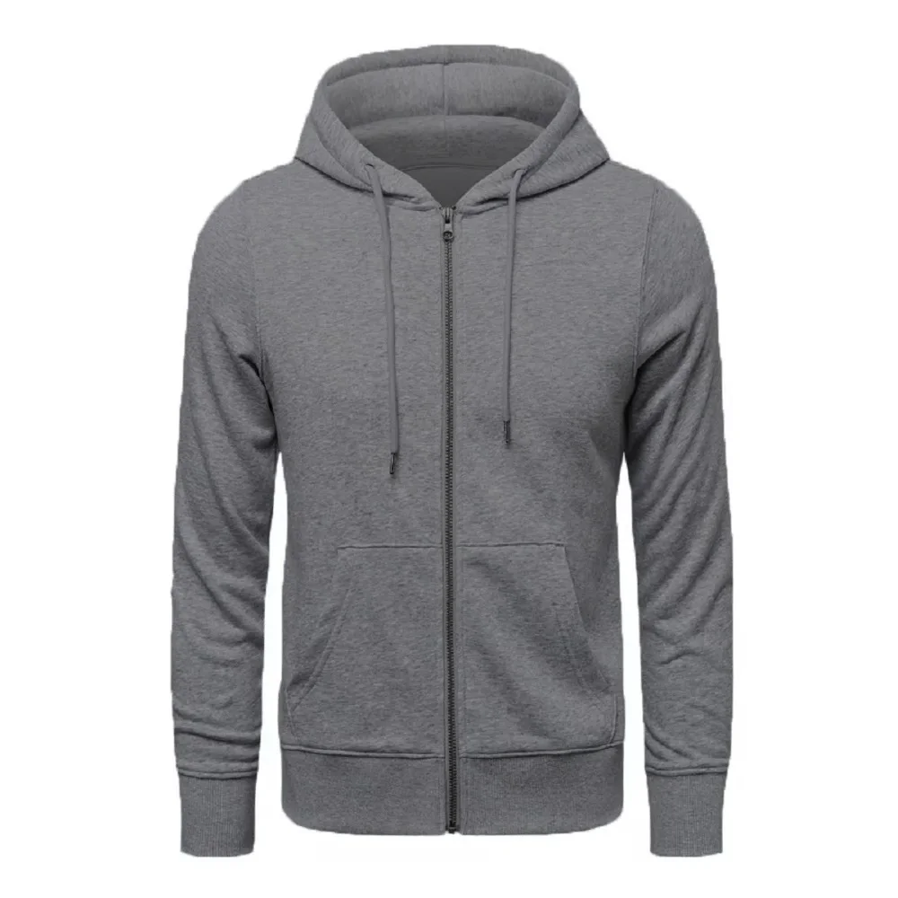 High quality Fashion Zip Hoodies Men Retro Harajuku Solid color Jacket High Street Zip Up Hoodie Casual Loose Sweatshirt Clothes
