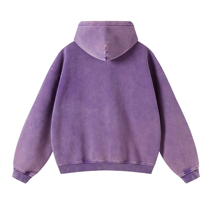 American Fried Street Insoversize Cardigan Sweater Men and Women Loose Old Zipper Fleece Hooded Lazy Jacket