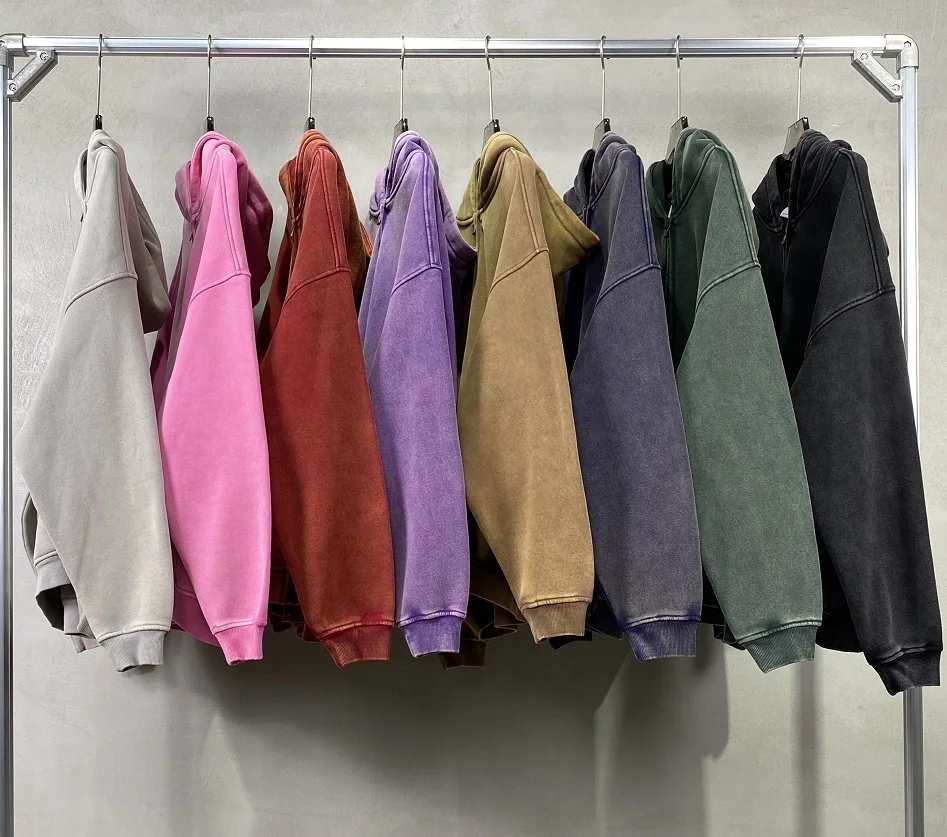 American Fried Street Insoversize Cardigan Sweater Men and Women Loose Old Zipper Fleece Hooded Lazy Jacket