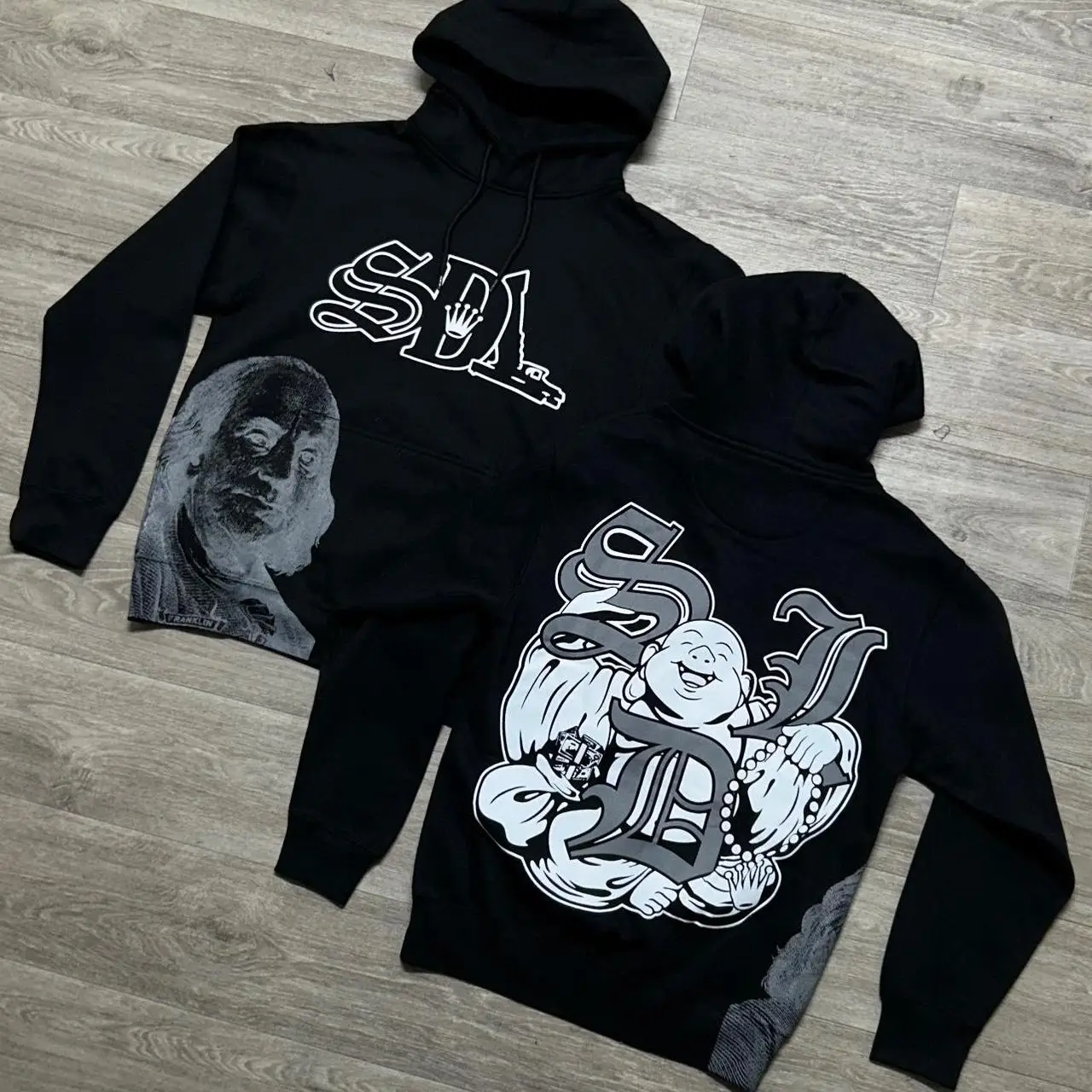 Harajuku Buddha Graphic Hoodies Men Y2k Grunge Streetwear Sweatshirt Tops Cotton Oversized Hoodie Vintage Gothic Men Clothing
