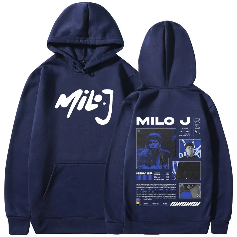 Rapper Milo J 511 Album Merch Hoodies Men Women Clothing Vintage Hip Hop Hooded Sweatshirt Casual Oversized Pullovers Streetwear