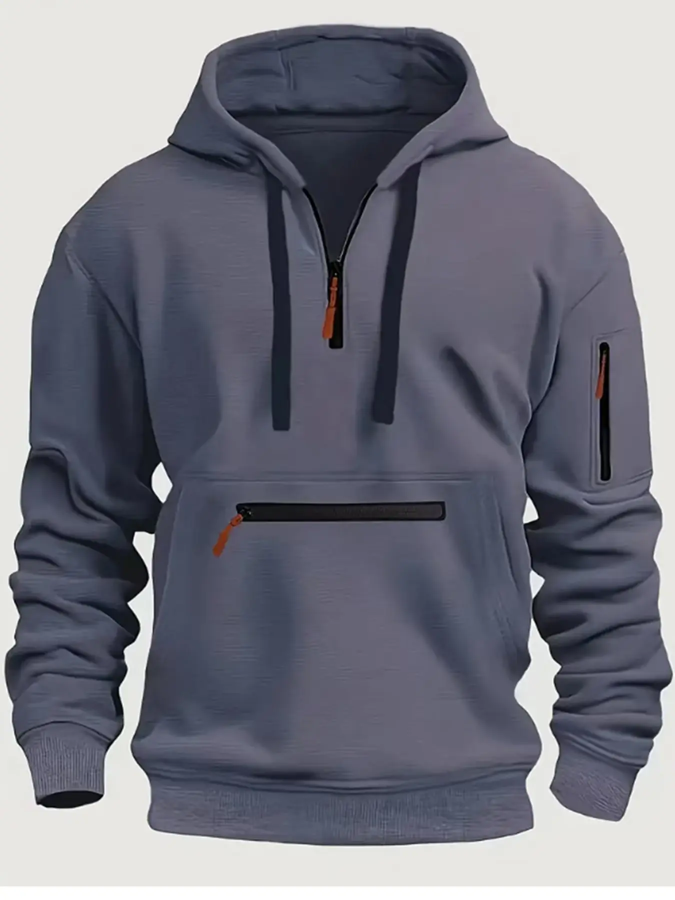 Men's New Sweater Hooded Arm Zipper Long Sleeve Pullover Trend Hoodie Fashion