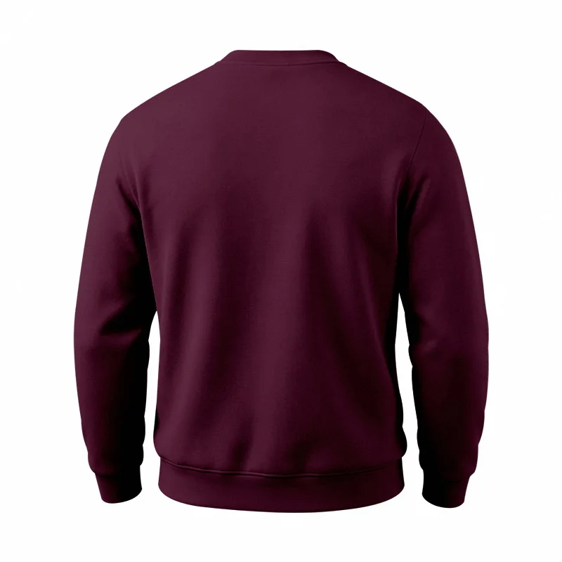 Men's Autumn And Winter Fleece Crew Neck Sweater Feather Print Long Sleeve Top Men's