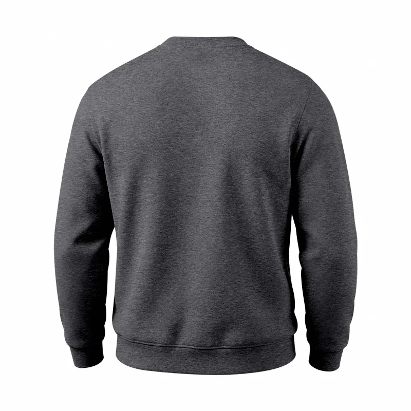 Men's Autumn And Winter Fleece Crew Neck Sweater Feather Print Long Sleeve Top Men's