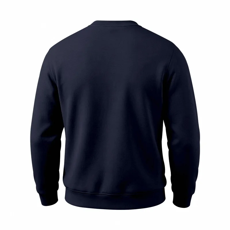Men's Autumn And Winter Fleece Crew Neck Sweater Feather Print Long Sleeve Top Men's