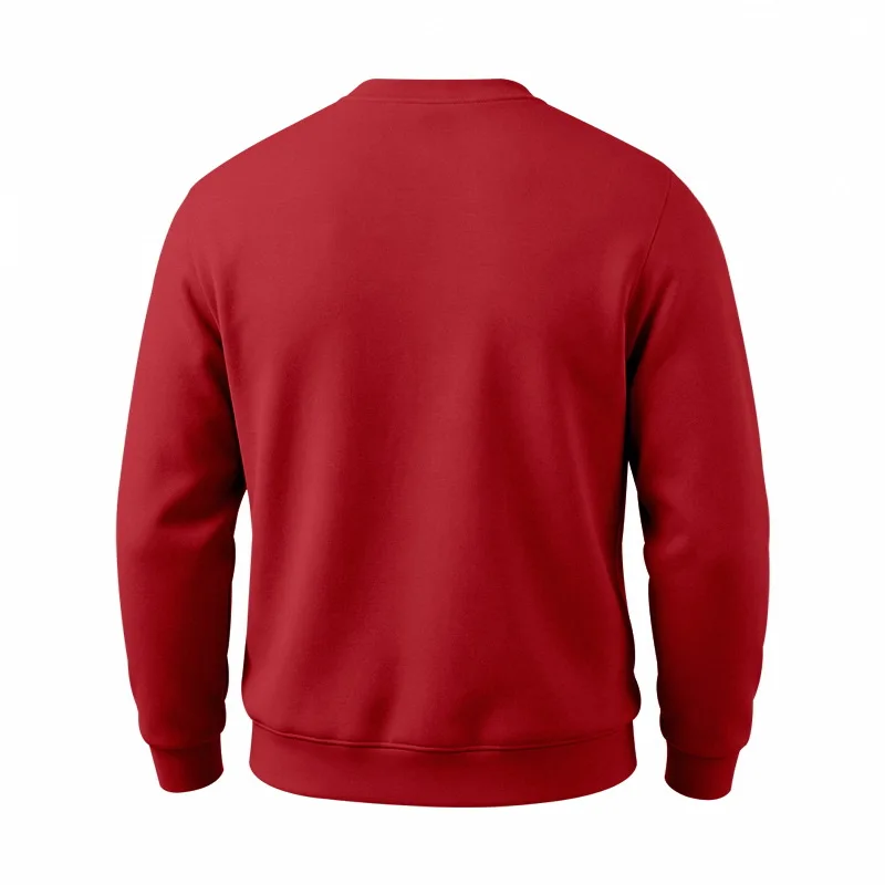 Men's Autumn And Winter Fleece Crew Neck Sweater Feather Print Long Sleeve Top Men's