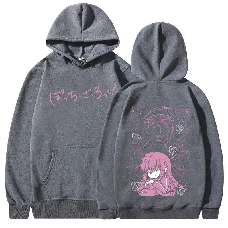 Japanese Manga Bocchi The Rock Hoodies Anime Gotoh Hitori Graphic Sweatshirts Men Women Harajuku Oversized Long Sleeves Pullover