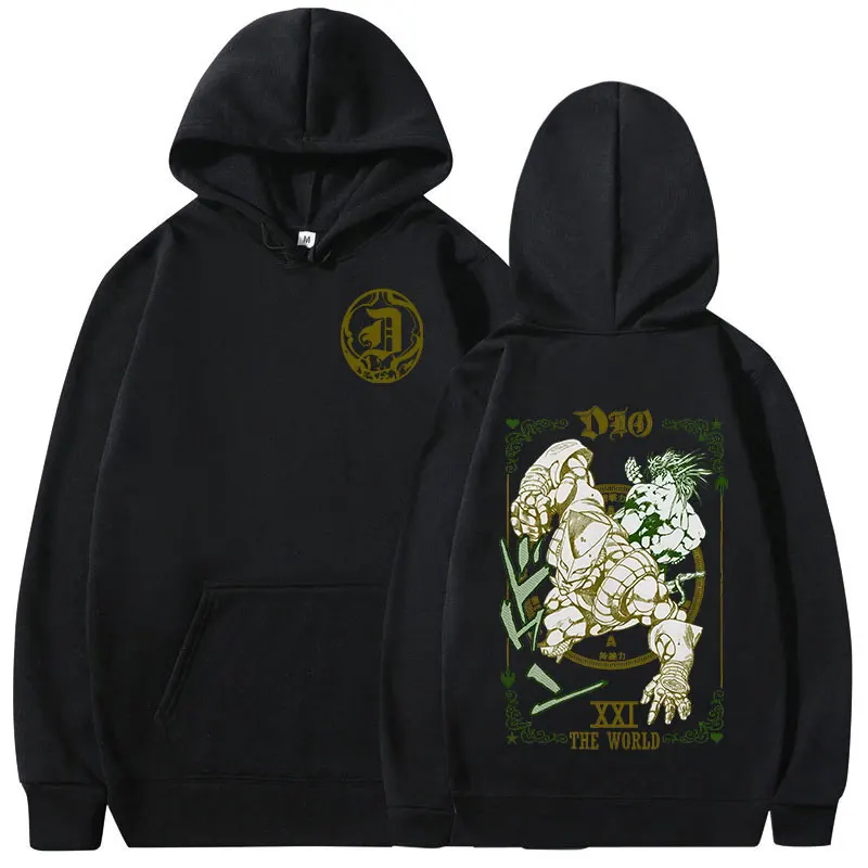 Anime Jojo Bizarre Adventure Hoodies Dio Brando Jotaro Kujo Manga Graphic Sweatshirts Men's Women Long Sleeves Fleece Pullovers