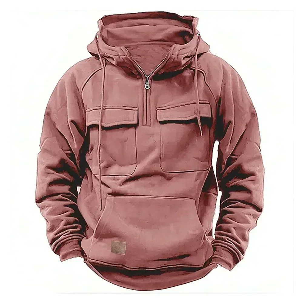 2024 Vintage Men Hoodie Sweatshirt Street Man Clothing Men's Oversized Hooded Pullover Male Retro Harajuku Solid Color Hoody