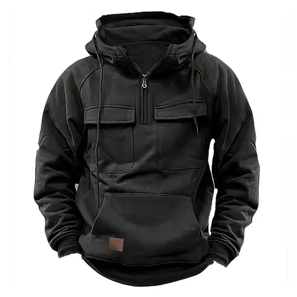 2024 Vintage Men Hoodie Sweatshirt Street Man Clothing Men's Oversized Hooded Pullover Male Retro Harajuku Solid Color Hoody