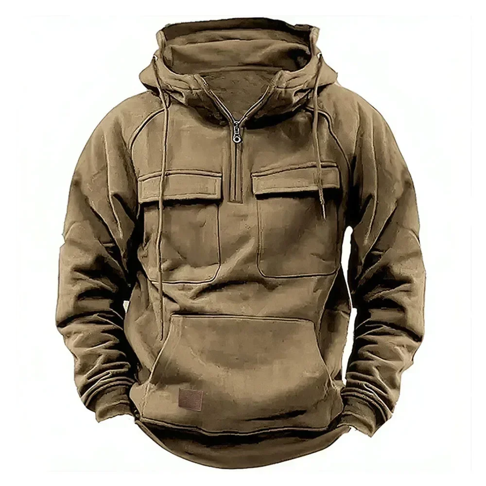 2024 Vintage Men Hoodie Sweatshirt Street Man Clothing Men's Oversized Hooded Pullover Male Retro Harajuku Solid Color Hoody