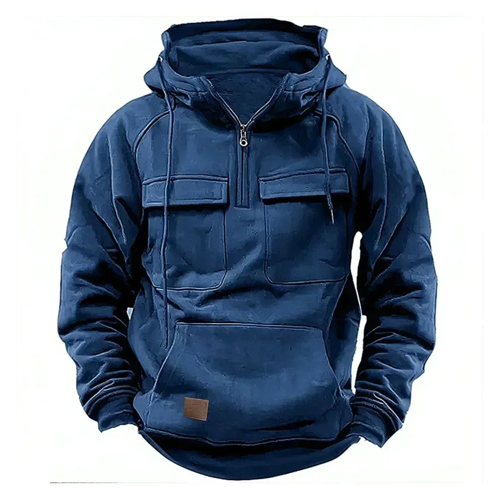 2024 Vintage Men Hoodie Sweatshirt Street Man Clothing Men's Oversized Hooded Pullover Male Retro Harajuku Solid Color Hoody