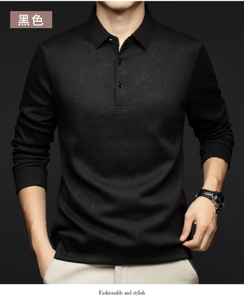 Top Grade Wool+Mulberry Silk Turndown Collar Casual New Brand Fashion Pullover Hoodies Street Velvet Sweatshirts Men's Clothing