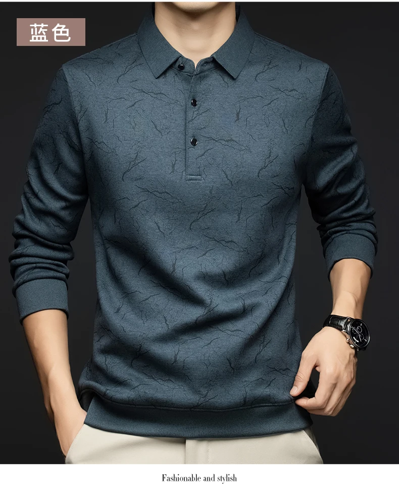 Top Grade Wool+Mulberry Silk Turndown Collar Casual New Brand Fashion Pullover Hoodies Street Velvet Sweatshirts Men's Clothing