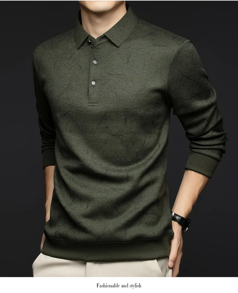 Top Grade Wool+Mulberry Silk Turndown Collar Casual New Brand Fashion Pullover Hoodies Street Velvet Sweatshirts Men's Clothing