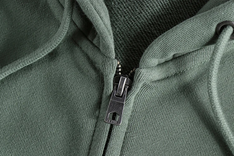 Autumn New American Retro Long Sleeve Hooded Cardigan Hoodies Men's Fashion Pure Cotton Washed Loose Casual Sports Sweatshirts