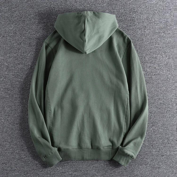 Autumn New American Retro Long Sleeve Hooded Cardigan Hoodies Men's Fashion Pure Cotton Washed Loose Casual Sports Sweatshirts