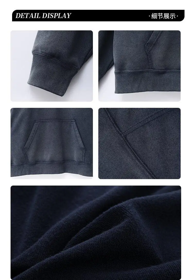600G Snow Wash Cotton Hoodies Female 2025 Color Pullovers Hip Hop Loose Pullovers Multicolor Comfortable Couple Top