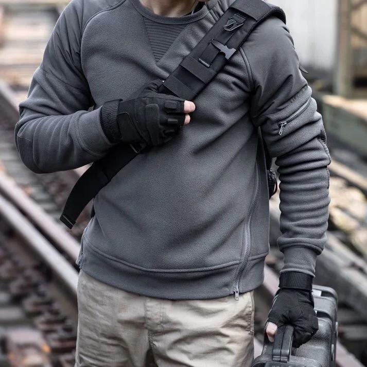Autumn and Winter New Solid Color Outdoor Sports Plus Plush Thick Warm Hoodie For Men's Casual Loose Oversized High-Quality Top