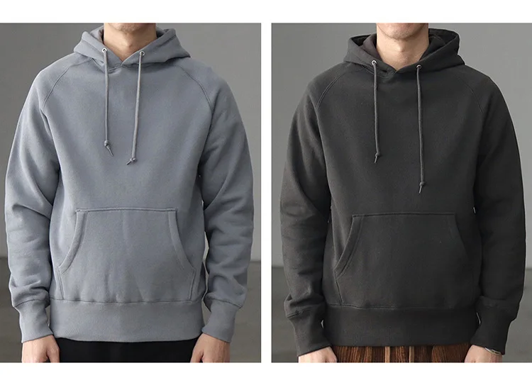 Curved Raglan Hooded Sweatshirt for Men and Women, American Casual Japanese Retro Thickened Fleece Sports Casual Hoodie Jacket