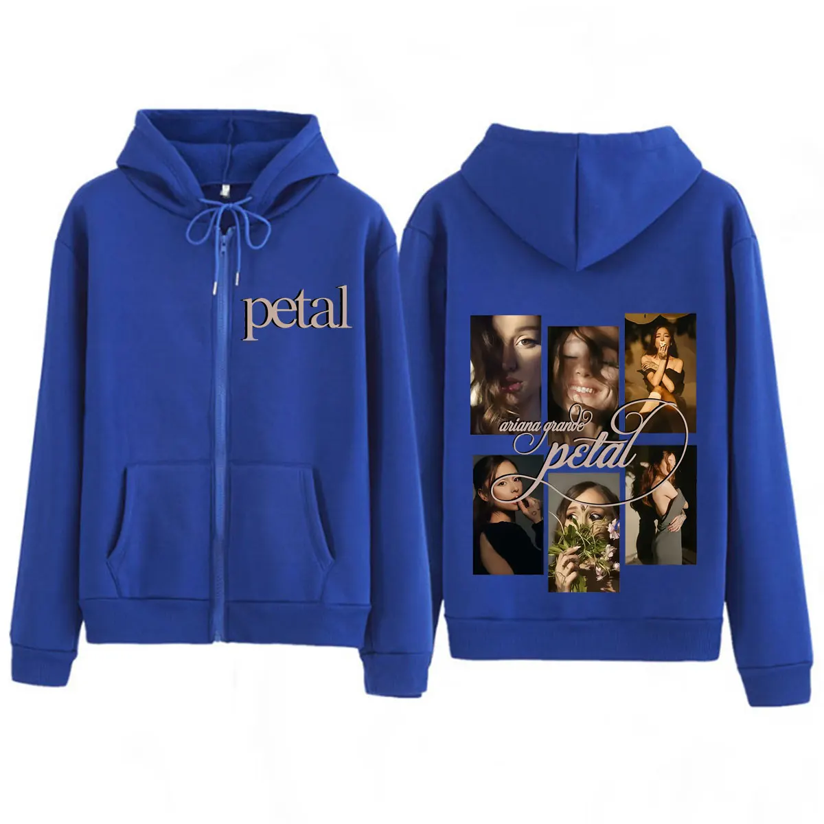 Ariana Grande Petal Album Print Zipper Hoodie Men Women Fashion Sweatshirt Long Sleeves Loose Casual Oversized Zip Up Jacket