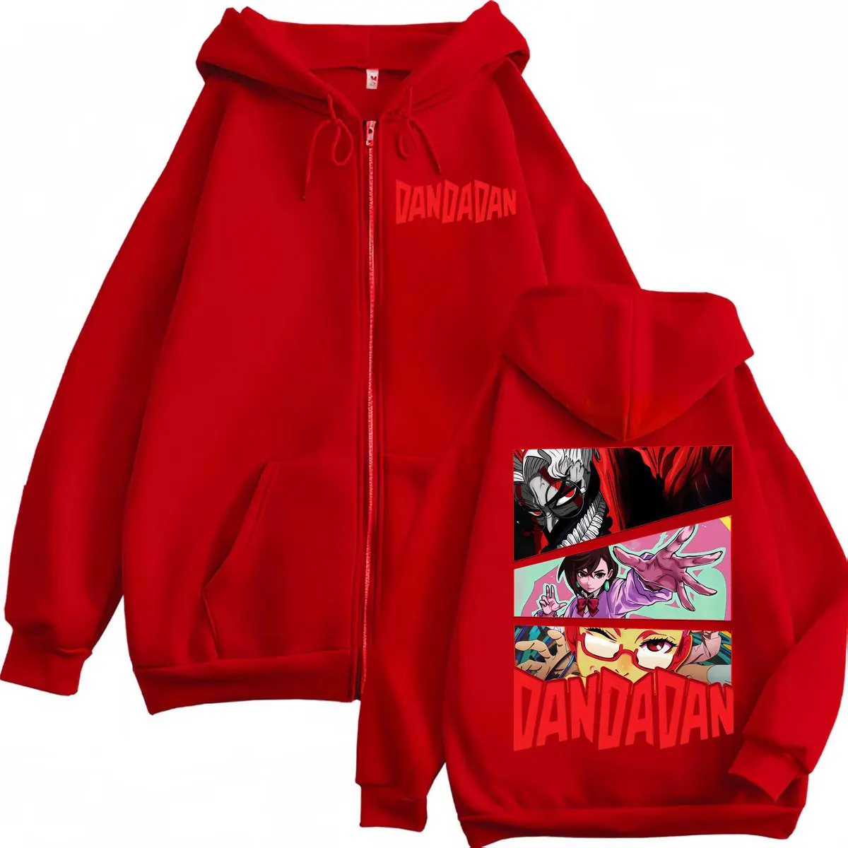 Dandadan Cartoon Graphic Zipper Hoodies Japanese Anime Style Zip Up Hooded Sweatshirts Men Women Fashion Y2k Oversized Pullovers