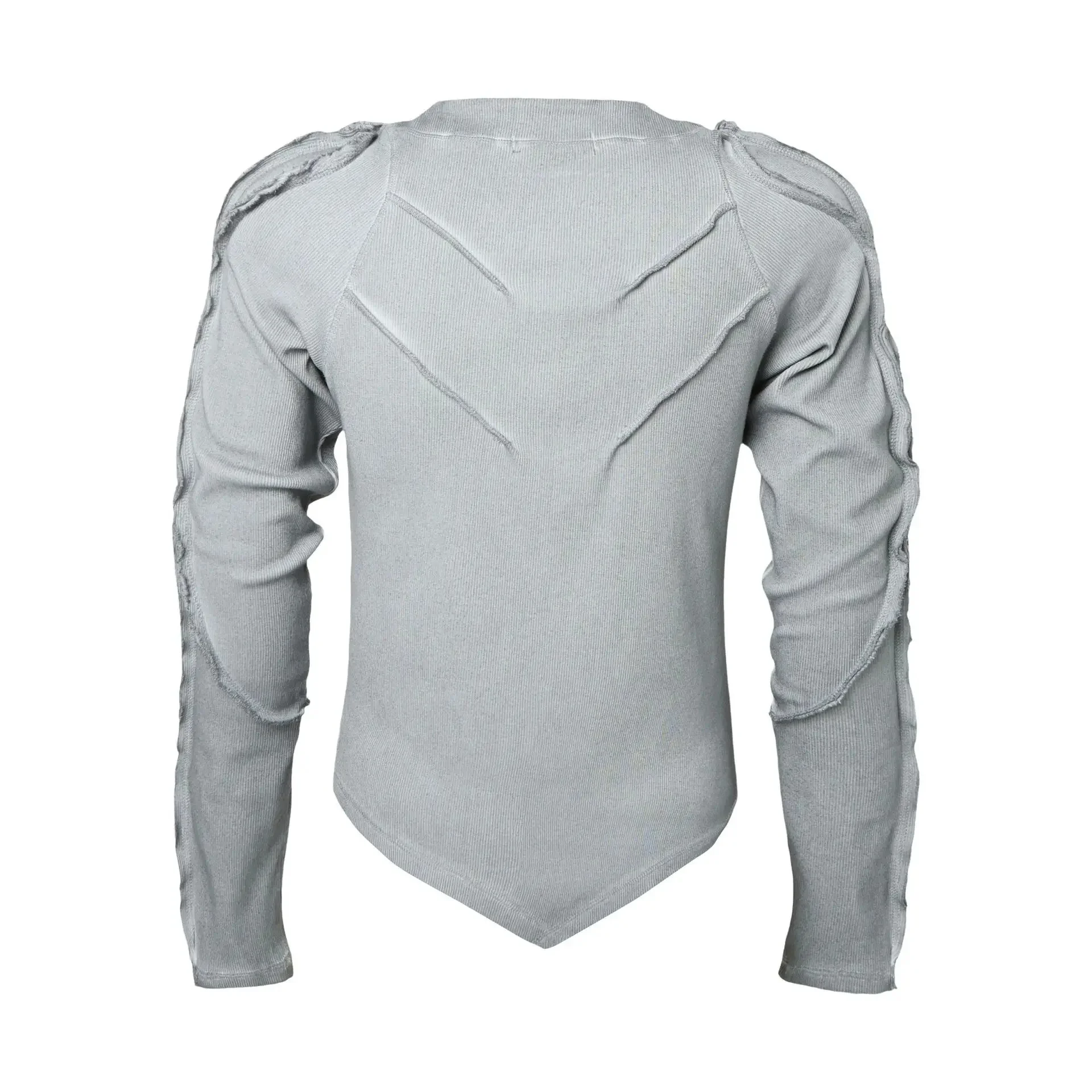 PFNW Fashionable Washed Distressed Slim Fit Top Men's Round Neck Casual Long Sleeved T-shirt 2026 Spring New 28L1595