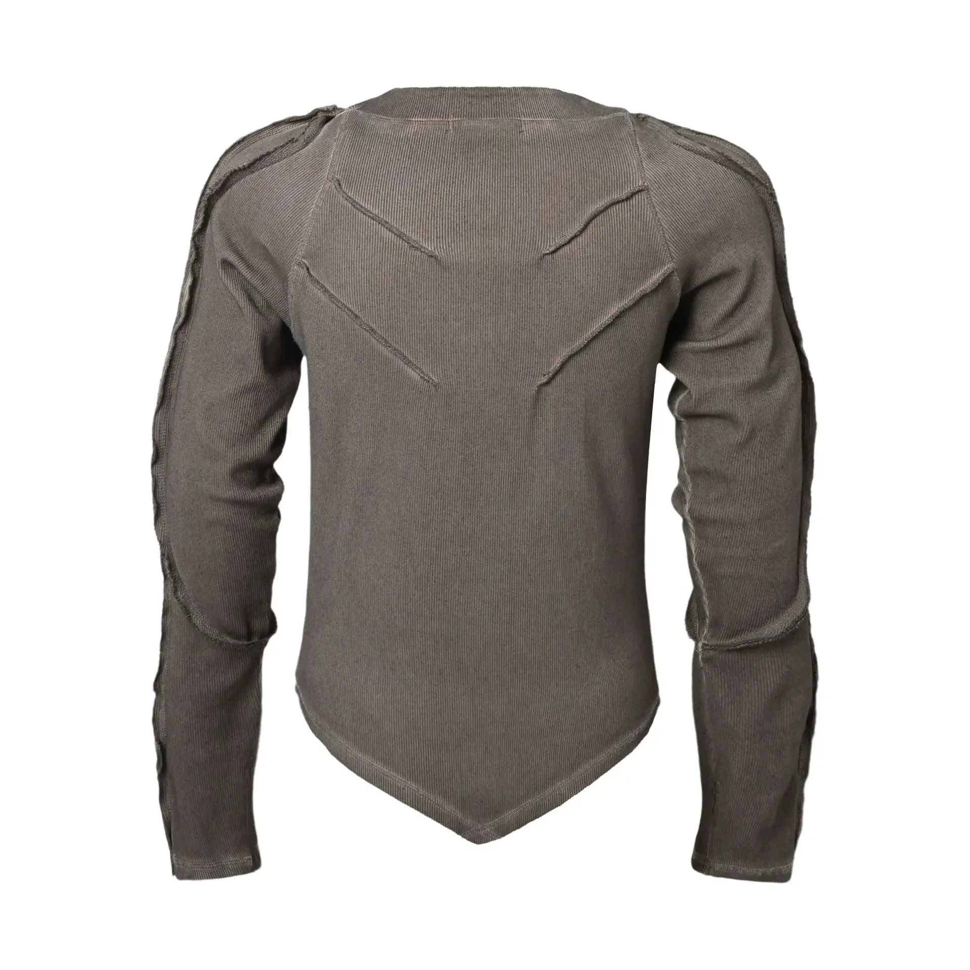 PFNW Fashionable Washed Distressed Slim Fit Top Men's Round Neck Casual Long Sleeved T-shirt 2026 Spring New 28L1595
