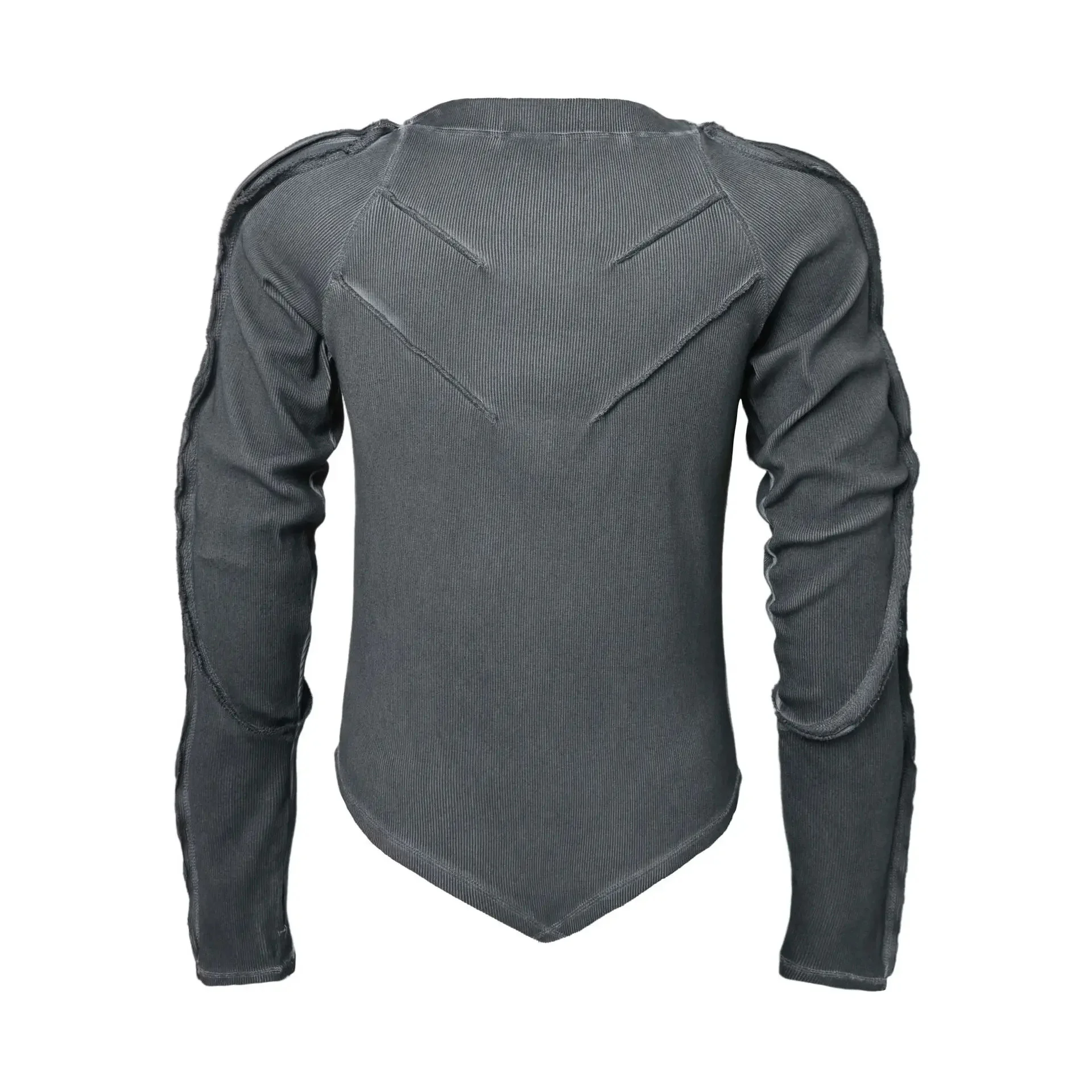 PFNW Fashionable Washed Distressed Slim Fit Top Men's Round Neck Casual Long Sleeved T-shirt 2026 Spring New 28L1595